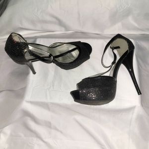 Platform Black open toe heels